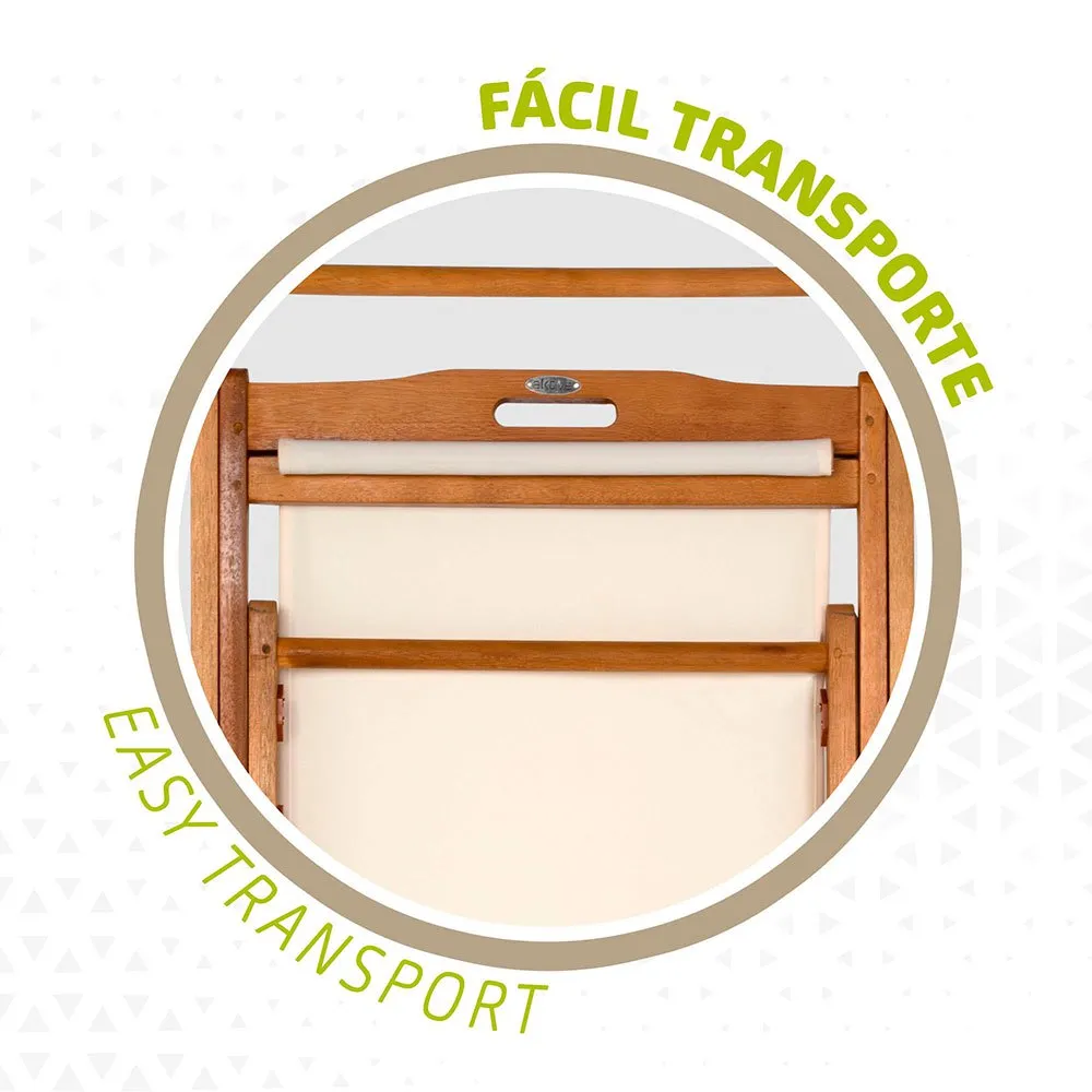 Aktive Sammenleggbar Solseng I Akasietre unisex, Wooden / white, One Size Aktive Sammenleggbar Solseng I Akasietre unisex, Wooden / white, One Size