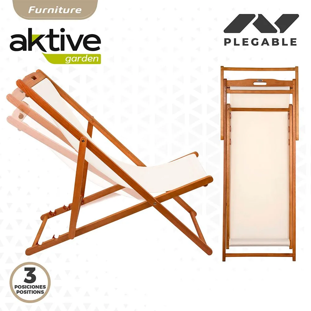 Aktive Sammenleggbar Solseng I Akasietre unisex, Wooden / white, One Size Aktive Sammenleggbar Solseng I Akasietre unisex, Wooden / white, One Size