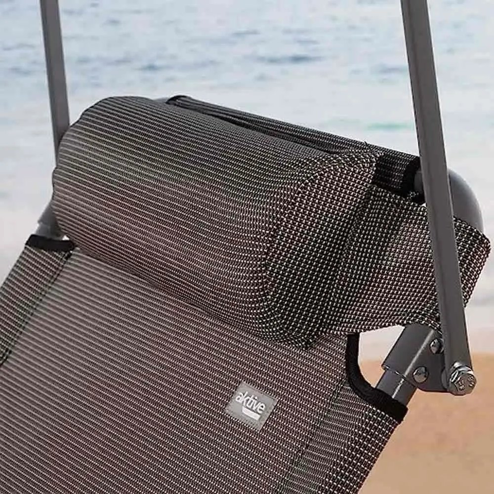 Aktive Sammenleggbar Solseng Med Parasoll, Grey, 193 x 53 x 30cm
