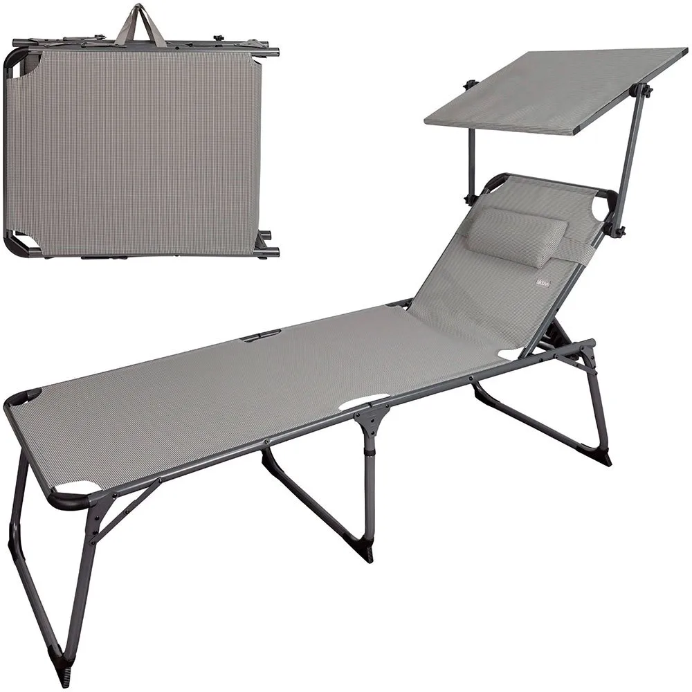 Aktive Sammenleggbar Solseng Med Parasoll Og Pute Refurbished unisex, Grey / black, One Size Aktive Sammenleggbar Solseng Med Parasoll Og Pute Refurbished unisex, Grey / black, One Size