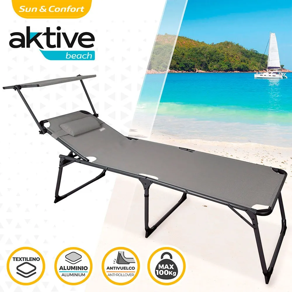Aktive Sammenleggbar Solseng Med Parasoll Og Pute Refurbished unisex, Grey / black, One Size Aktive Sammenleggbar Solseng Med Parasoll Og Pute Refurbished unisex, Grey / black, One Size
