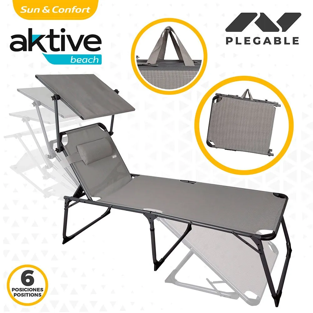 Aktive Sammenleggbar Solseng Med Parasoll Og Pute Refurbished unisex, Grey / black, One Size Aktive Sammenleggbar Solseng Med Parasoll Og Pute Refurbished unisex, Grey / black, One Size