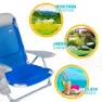 Aktive Sammenleggbar Stol 4 Posisjoner Med Pute Og Koppholder unisex, Blue / grey, One Size