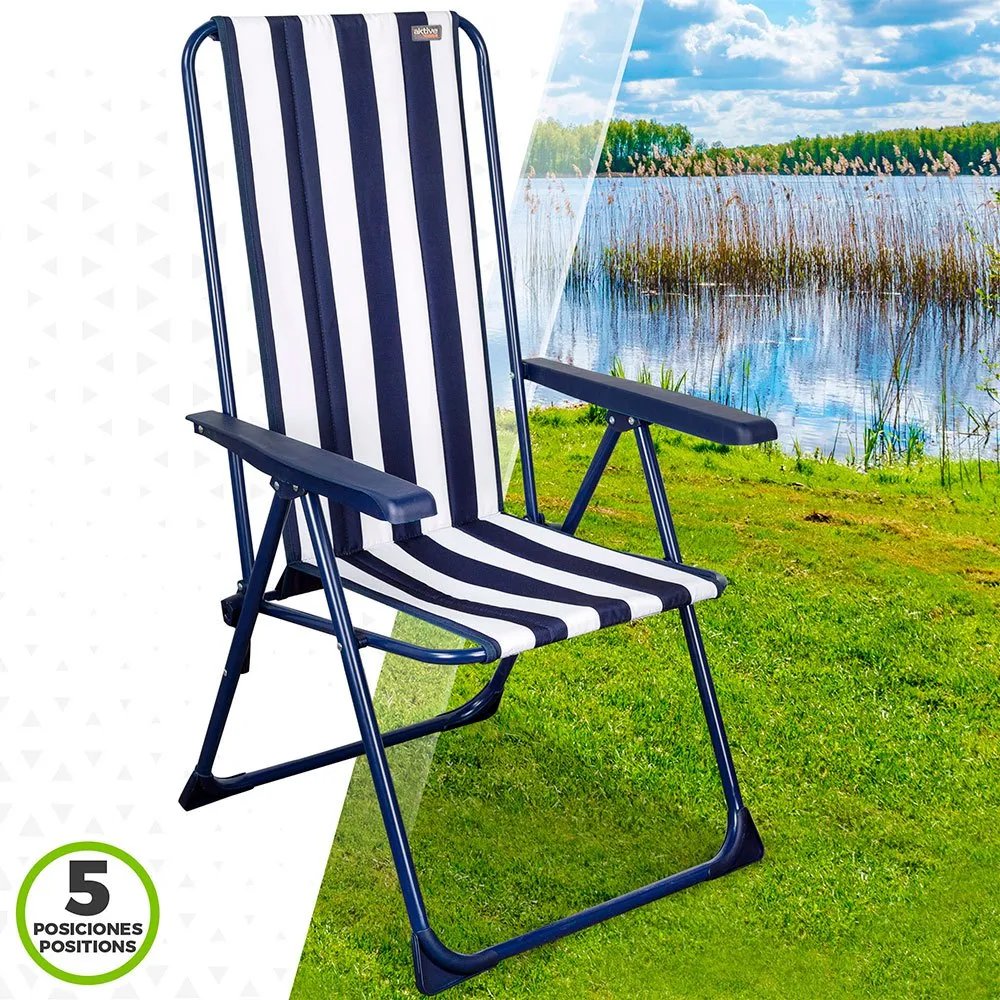 Aktive Sammenleggbar Stol 5 Posisjoner 59x59x105 Cm unisex, Navy, 59 x 59 x 105cm