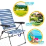 Aktive Sammenleggbar Stol 5 Posisjoner 61x63x93 Cm unisex, Navy, 61 x 63 x 93cm