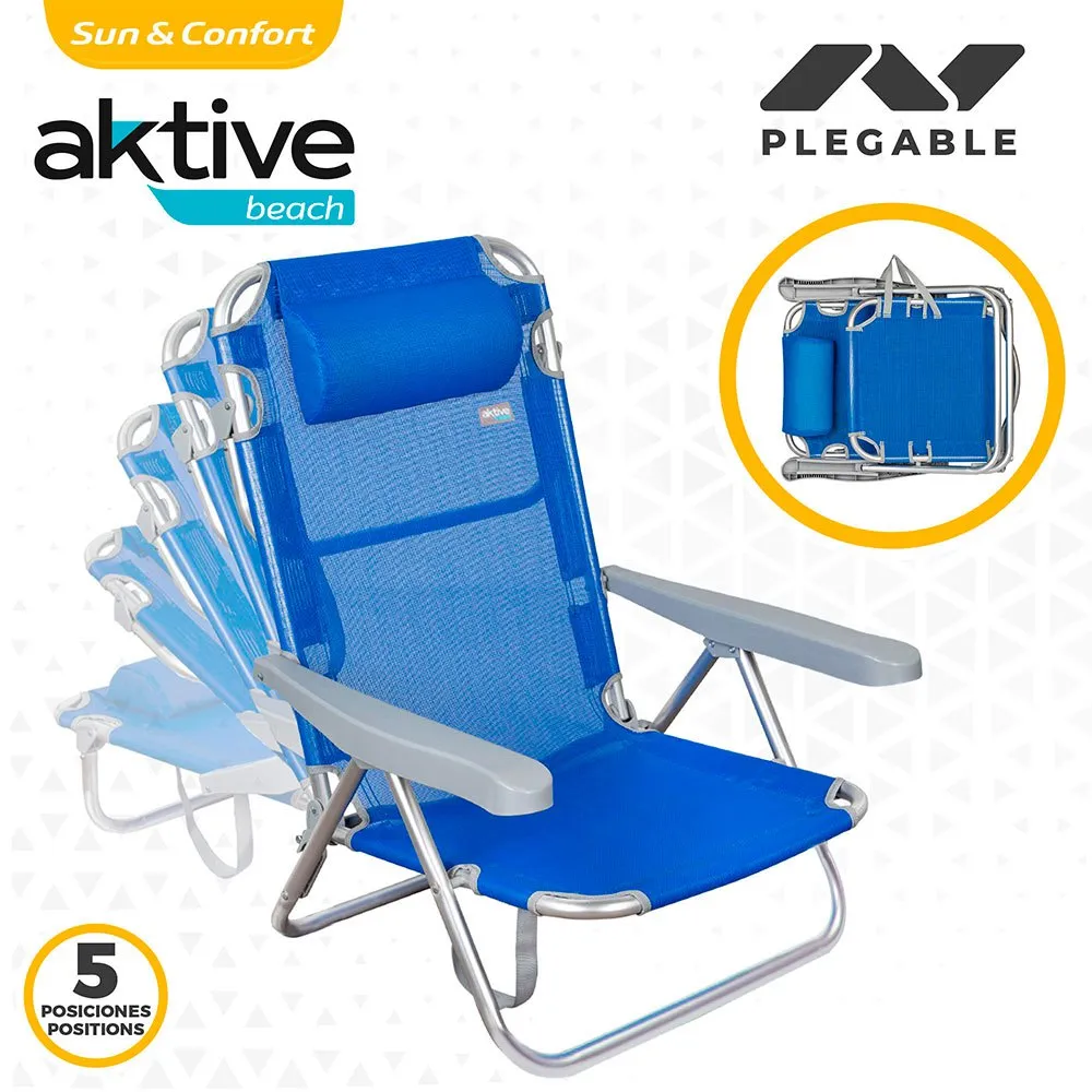 Aktive Sammenleggbar Stol 5 Posisjoner Med Pute 60x47x83 Cm unisex, Royal, One Size Aktive Sammenleggbar Stol 5 Posisjoner Med Pute 60x47x83 Cm unisex, Royal, One Size