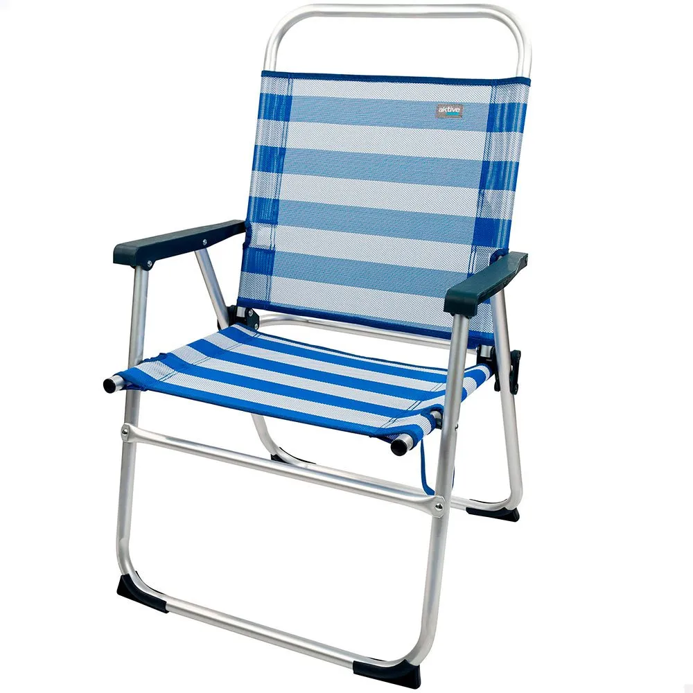 Aktive Sammenleggbar Stol I Aluminium 56x50x88 Cm unisex, White / blue, One Size Aktive Sammenleggbar Stol I Aluminium 56x50x88 Cm unisex, White / blue, One Size