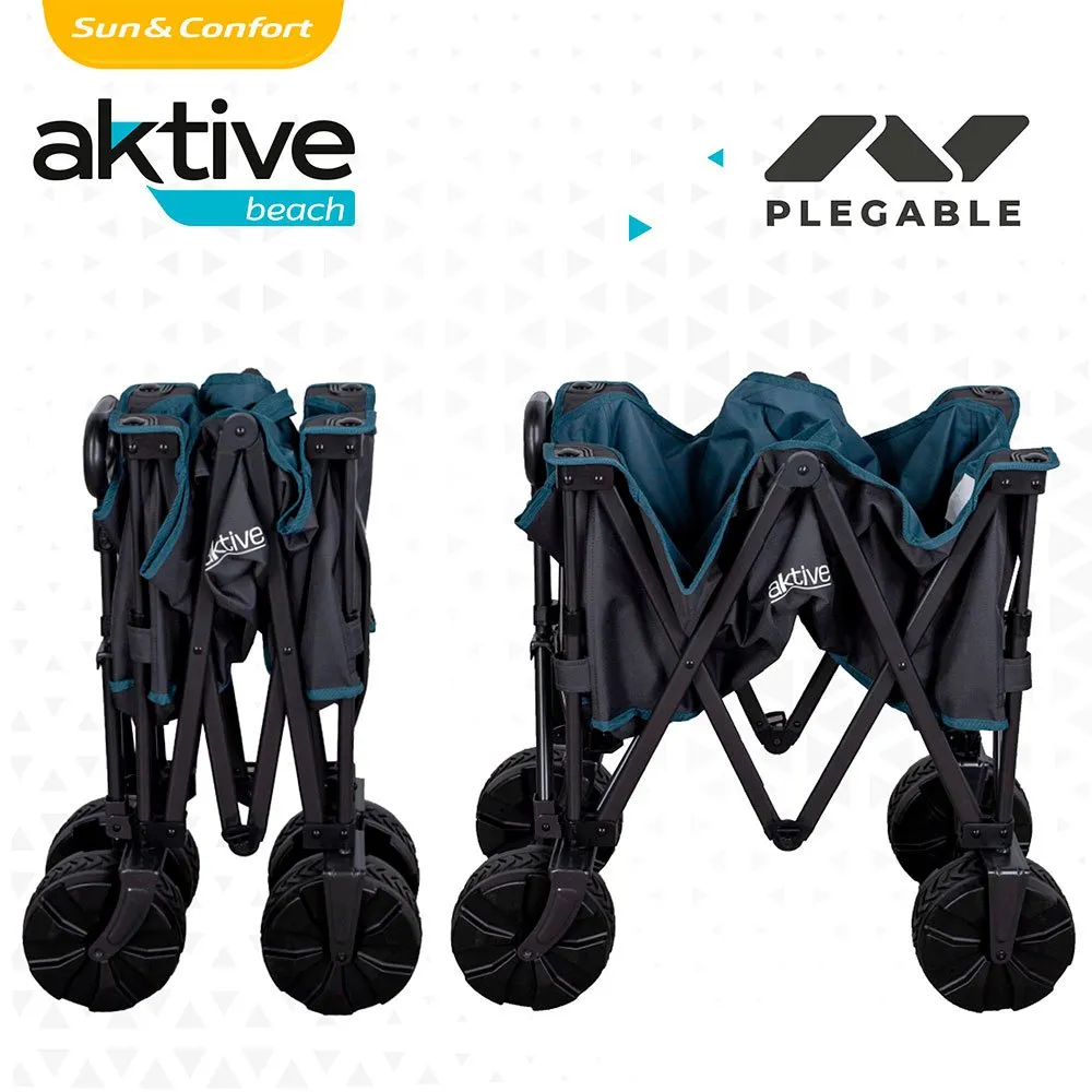 Aktive Sammenleggbar Vogn Med Hjul For Sand 50kg unisex, Navy / black, 91 x 56 x 49cm Aktive Sammenleggbar Vogn Med Hjul For Sand 50kg unisex, Navy / black, 91 x 56 x 49cm