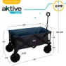 Aktive Sammenleggbar Vogn Med Hjul For Sand 50kg unisex, Navy / black, 91 x 56 x 49cm