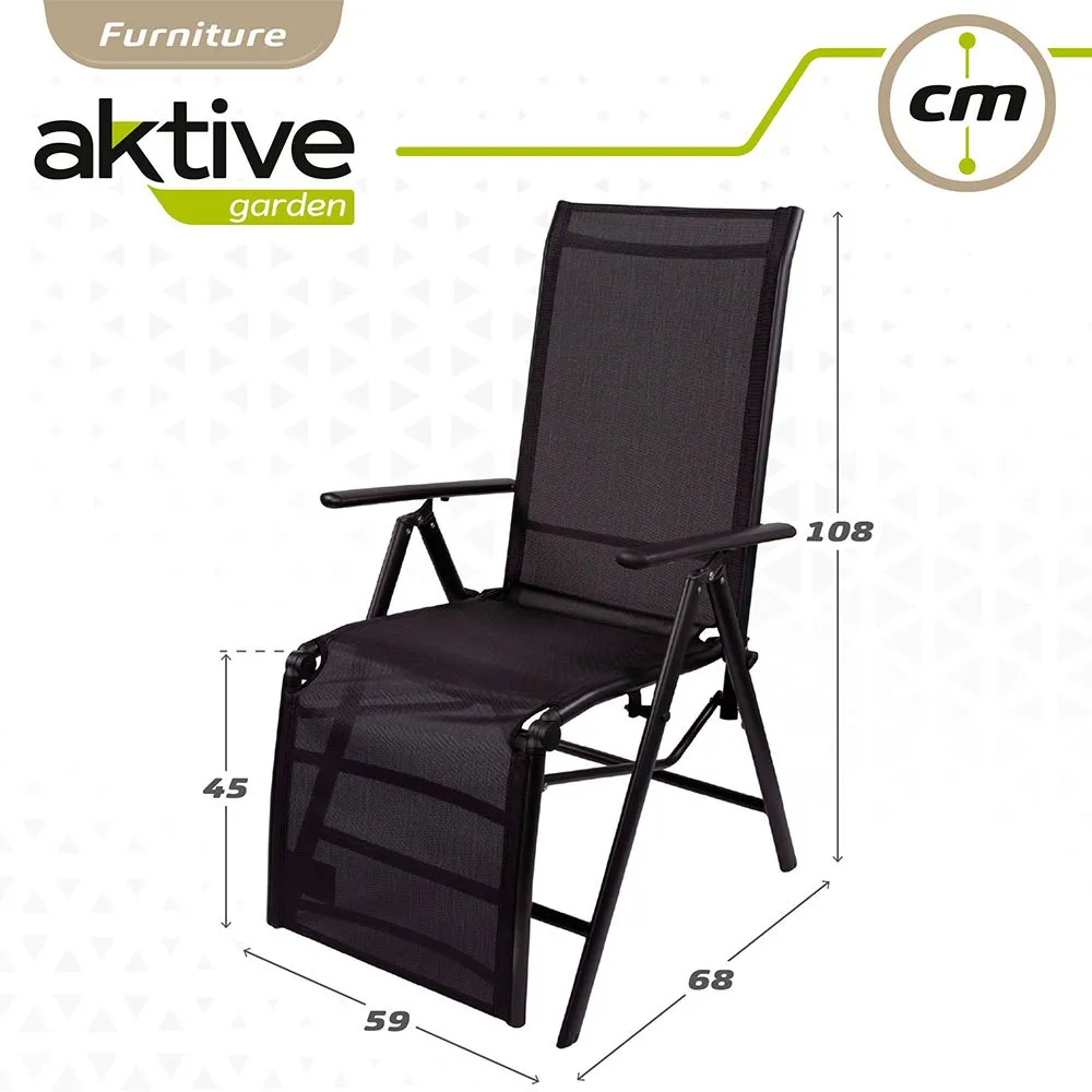 Aktive Sammenleggbare Solstoler I Tekstilen 59x68x108 Cm Refurbished unisex, Black, One Size Aktive Sammenleggbare Solstoler I Tekstilen 59x68x108 Cm Refurbished unisex, Black, One Size