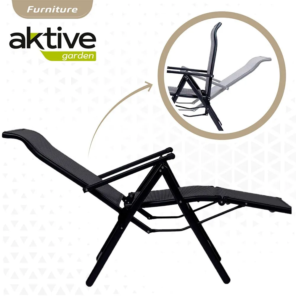 Aktive Sammenleggbare Solstoler I Tekstilen 59x68x108 Cm Refurbished unisex, Black, One Size Aktive Sammenleggbare Solstoler I Tekstilen 59x68x108 Cm Refurbished unisex, Black, One Size