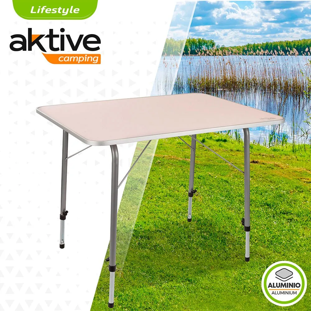 Aktive Sammenleggbart Bord Høydejusterbart 80x60x 50-69 Cm unisex, White, One Size