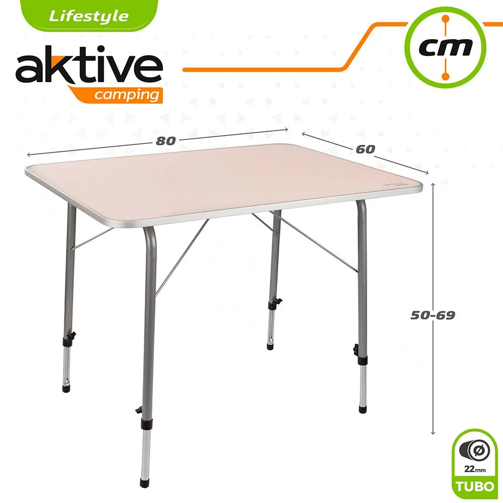 Aktive Sammenleggbart Bord Høydejusterbart 80x60x 50-69 Cm unisex, White, One Size