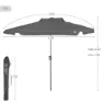 Aktive Sekskantet Uv50-parasoll 230 Cm Refurbished unisex, Black, One Size