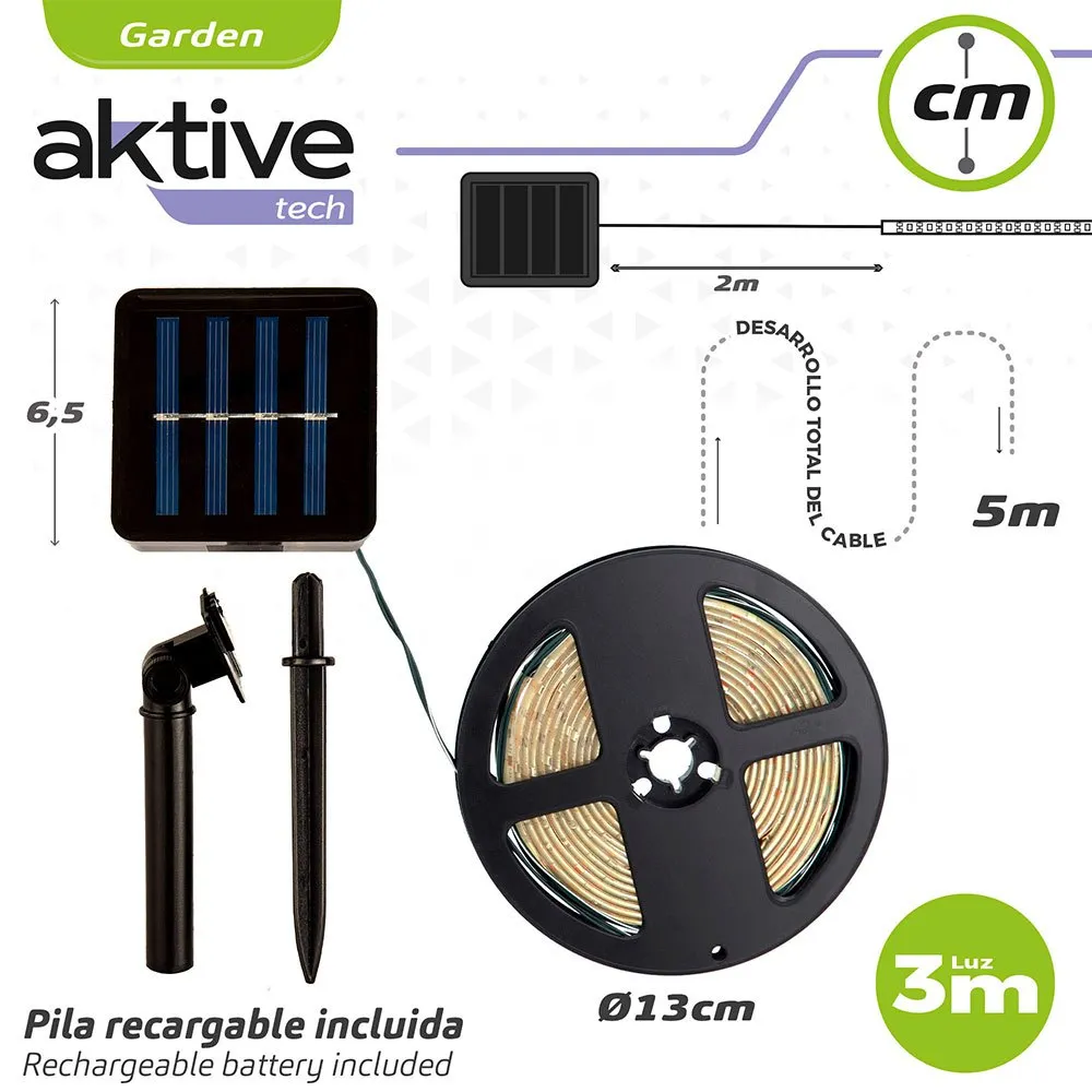 Aktive Selvklebende Flerfargede Solcelledrevne Led-striper unisex, Multicolor, One Size