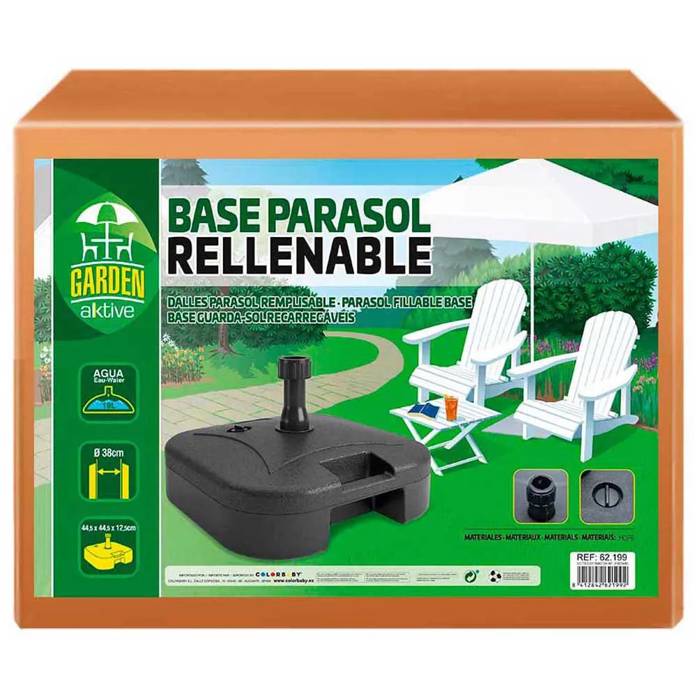 Aktive Stativ For Påfyllbare Paraplyer I Plast 19kg unisex, Black, 44.5 x 44.5 x 12.5cm