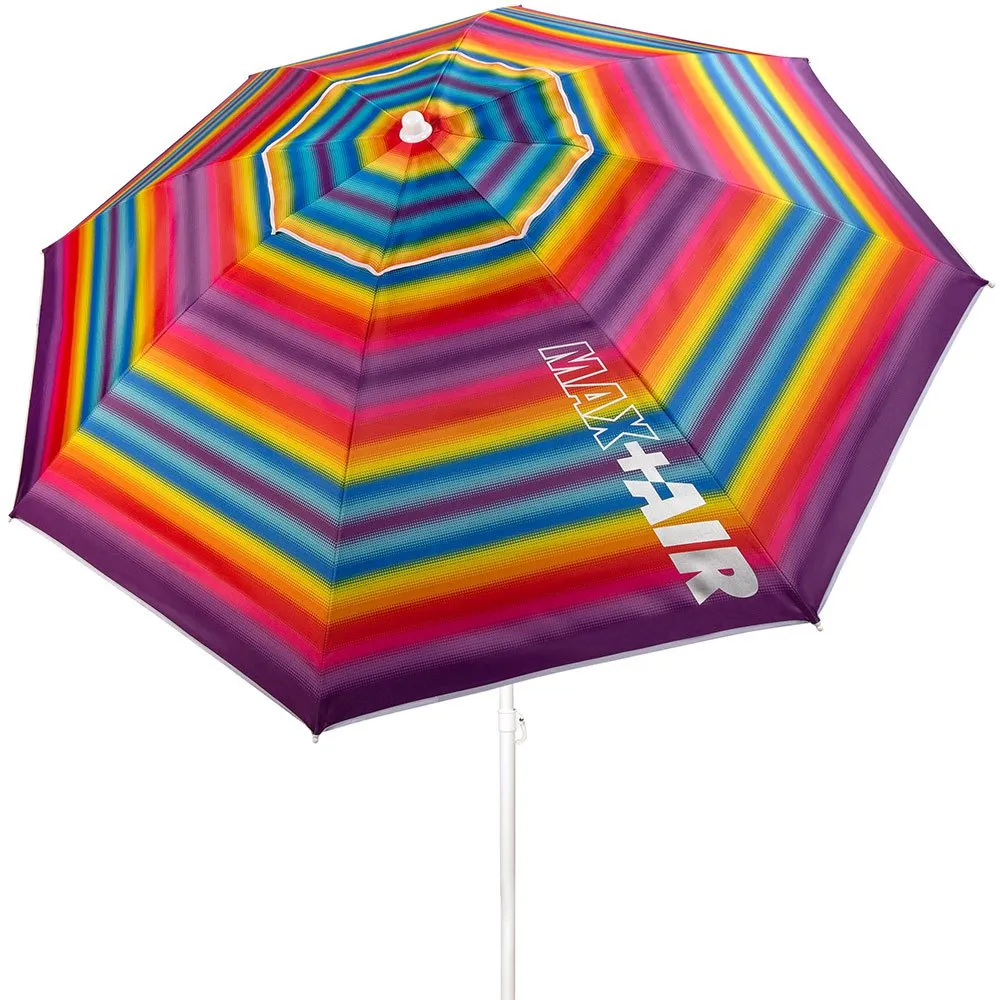 Aktive Strandparasoll Med Ventilasjon Og Uv50-beskyttelse 200 Cm unisex, Multicolor stripes, One Size