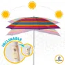 Aktive Strandparasoll Med Ventilasjon Og Uv50-beskyttelse 200 Cm unisex, Multicolor stripes, One Size