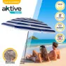 Aktive Strandparasoll Uv50-beskyttelse 180 Cm unisex, White / navy, One Size