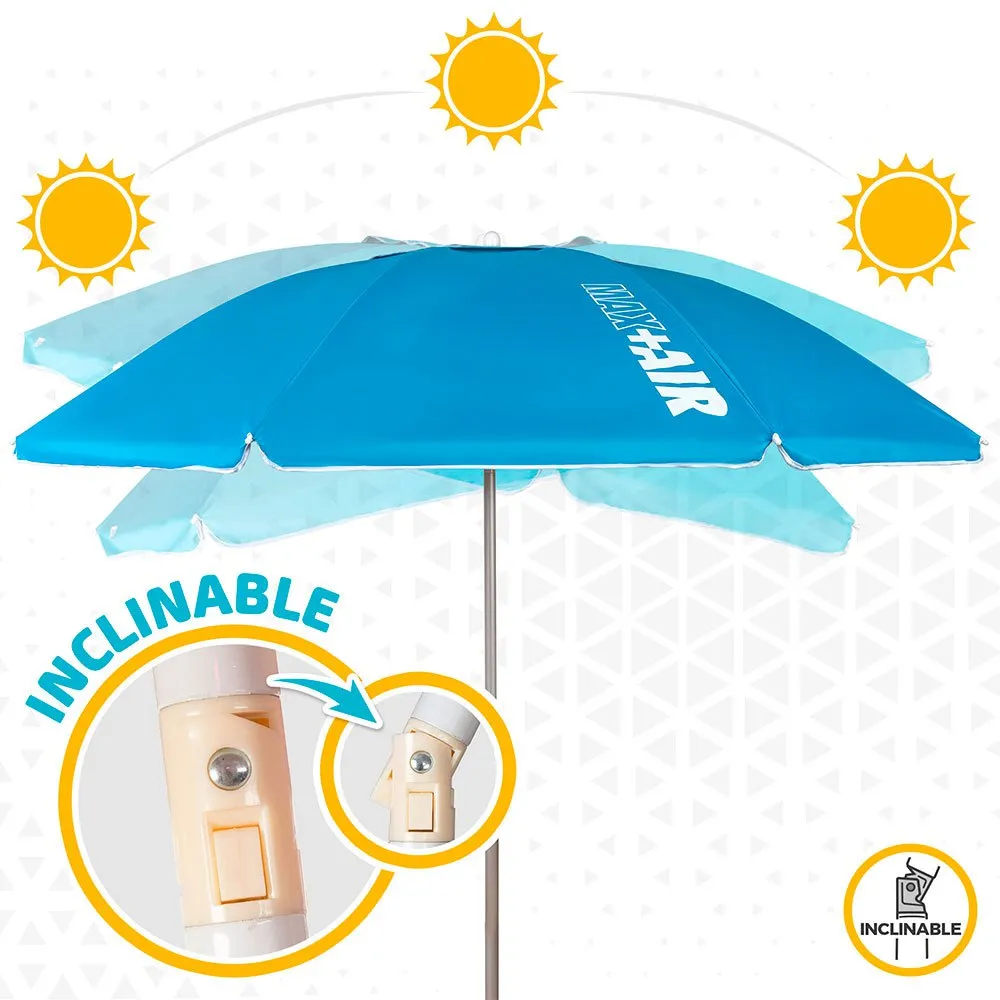 Aktive Strandparasoll Uv50 Beskyttelse 220 Cm unisex, Blue, One Size