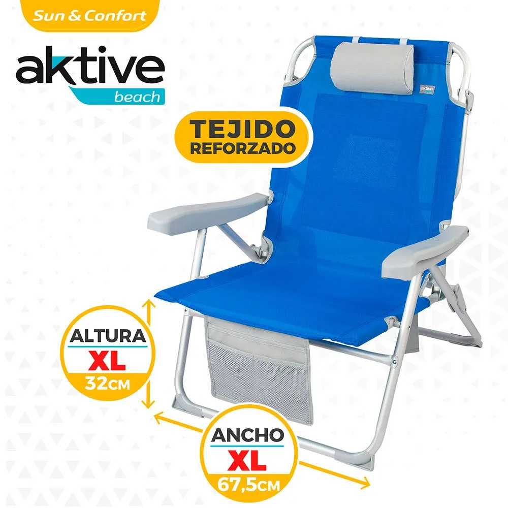 Aktive Strandryggsekkstol Xxl unisex, Blue, 67.5 x 70.5 x 86cm Aktive Strandryggsekkstol Xxl unisex, Blue, 67.5 x 70.5 x 86cm