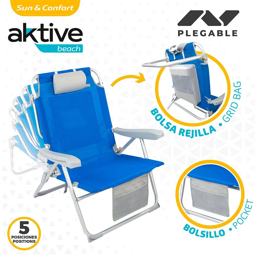 Aktive Strandryggsekkstol Xxl unisex, Blue, 67.5 x 70.5 x 86cm Aktive Strandryggsekkstol Xxl unisex, Blue, 67.5 x 70.5 x 86cm