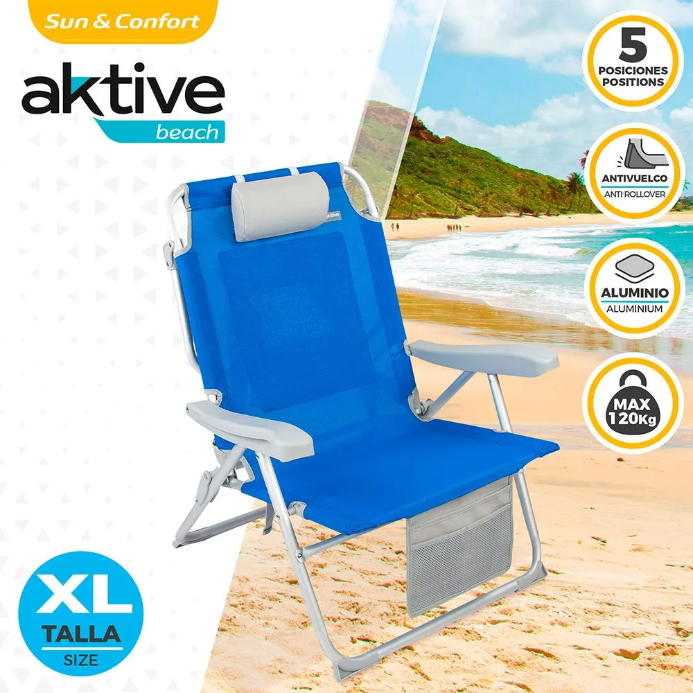 Aktive Strandryggsekkstol Xxl unisex, Blue, 67.5 x 70.5 x 86cm Aktive Strandryggsekkstol Xxl unisex, Blue, 67.5 x 70.5 x 86cm