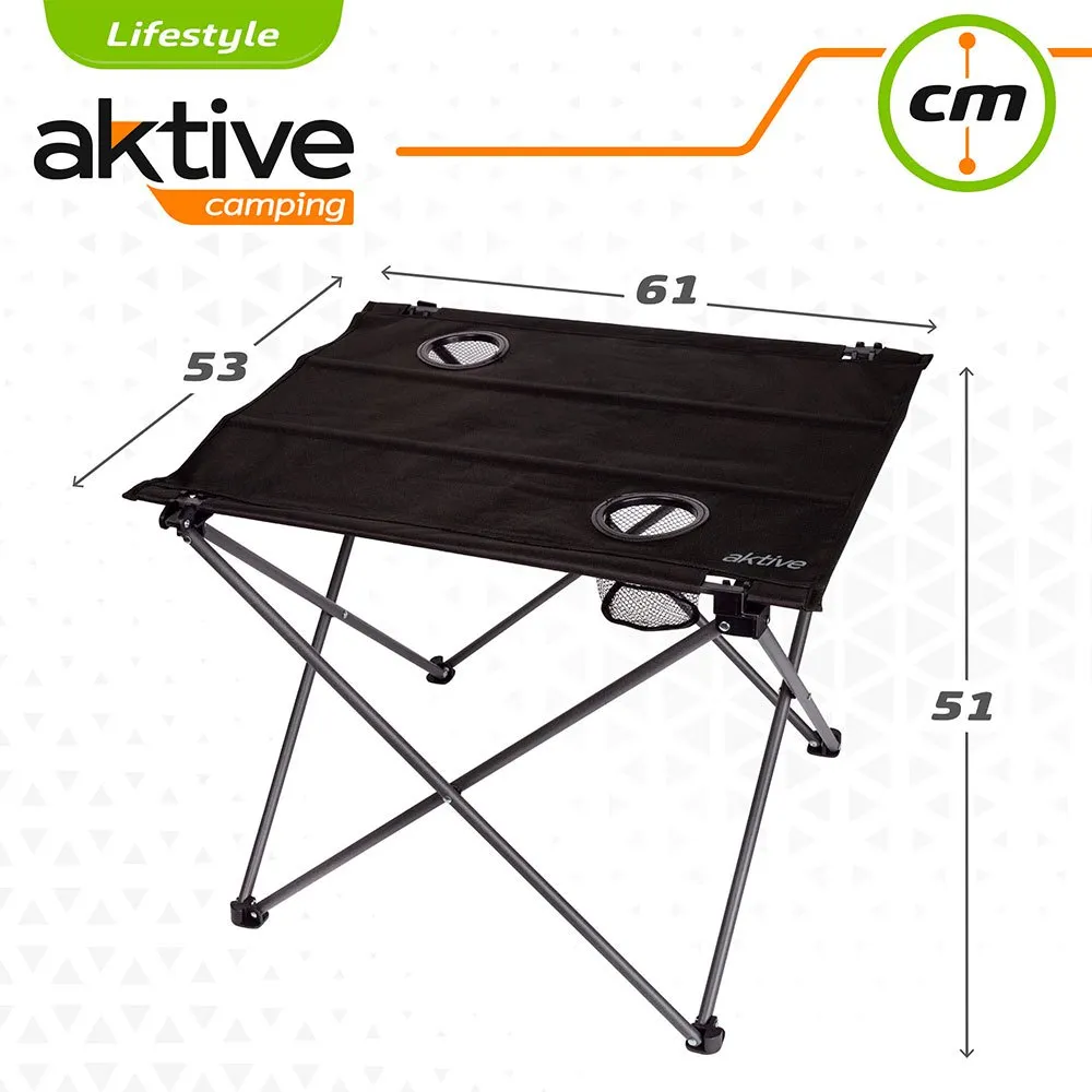 Aktive Tekstil Sammenleggbart Bord 61x53x51 Cm unisex, Black, One Size