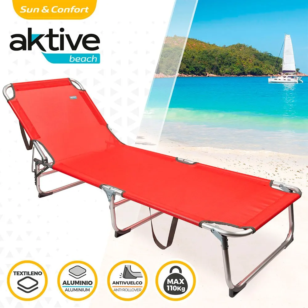 Aktive Textilano Sammenleggbare Solsenger 188x58x30 Cm Refurbished unisex, Red, One Size