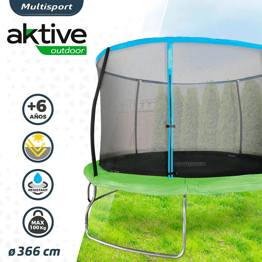 Aktive Trampoline 366 Cm unisex, Blue / black / green, One Size Aktive Trampoline 366 Cm unisex, Blue / black / green, One Size