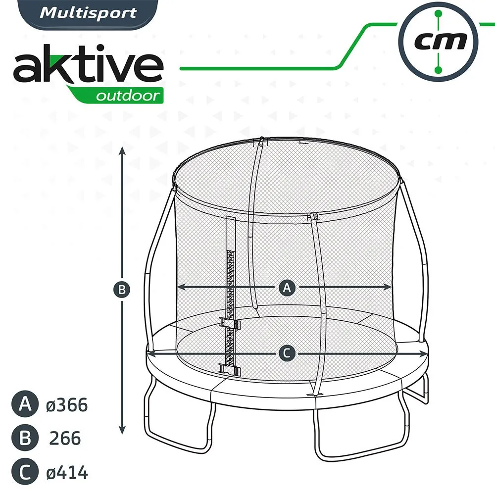 Aktive Trampoline 366 Cm unisex, Blue / black / green, One Size Aktive Trampoline 366 Cm unisex, Blue / black / green, One Size