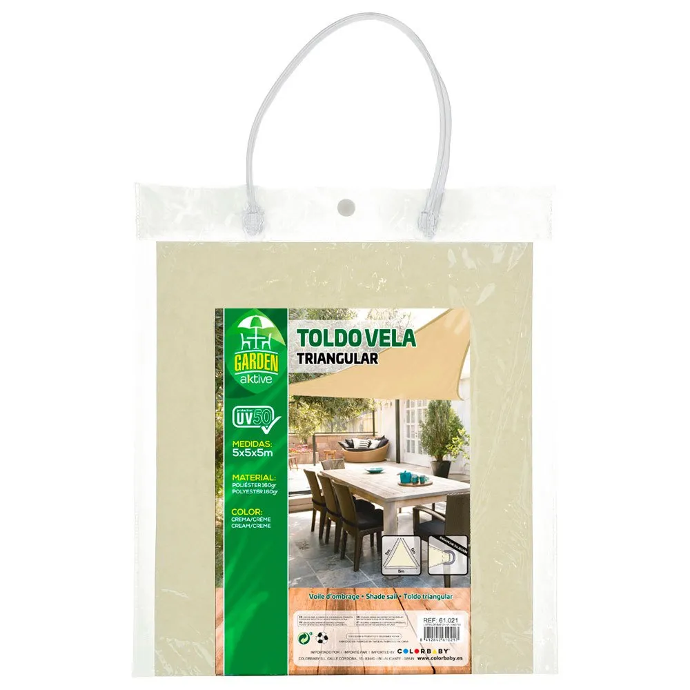 Aktive Trekantet Solseil Med Uv50-beskyttelse 500x500x500 Cm unisex, Beige, One Size