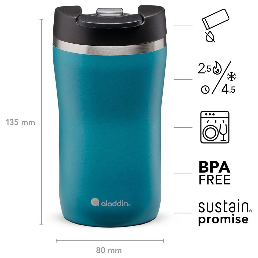 Aladdin Café Thermavac™ Leak-lock™ Stainless Steel 0.25l Termosflaske, Blue water, One Size Aladdin Café Thermavac™ Leak-lock™ Stainless Steel 0.25l Termosflaske, Blue water, One Size