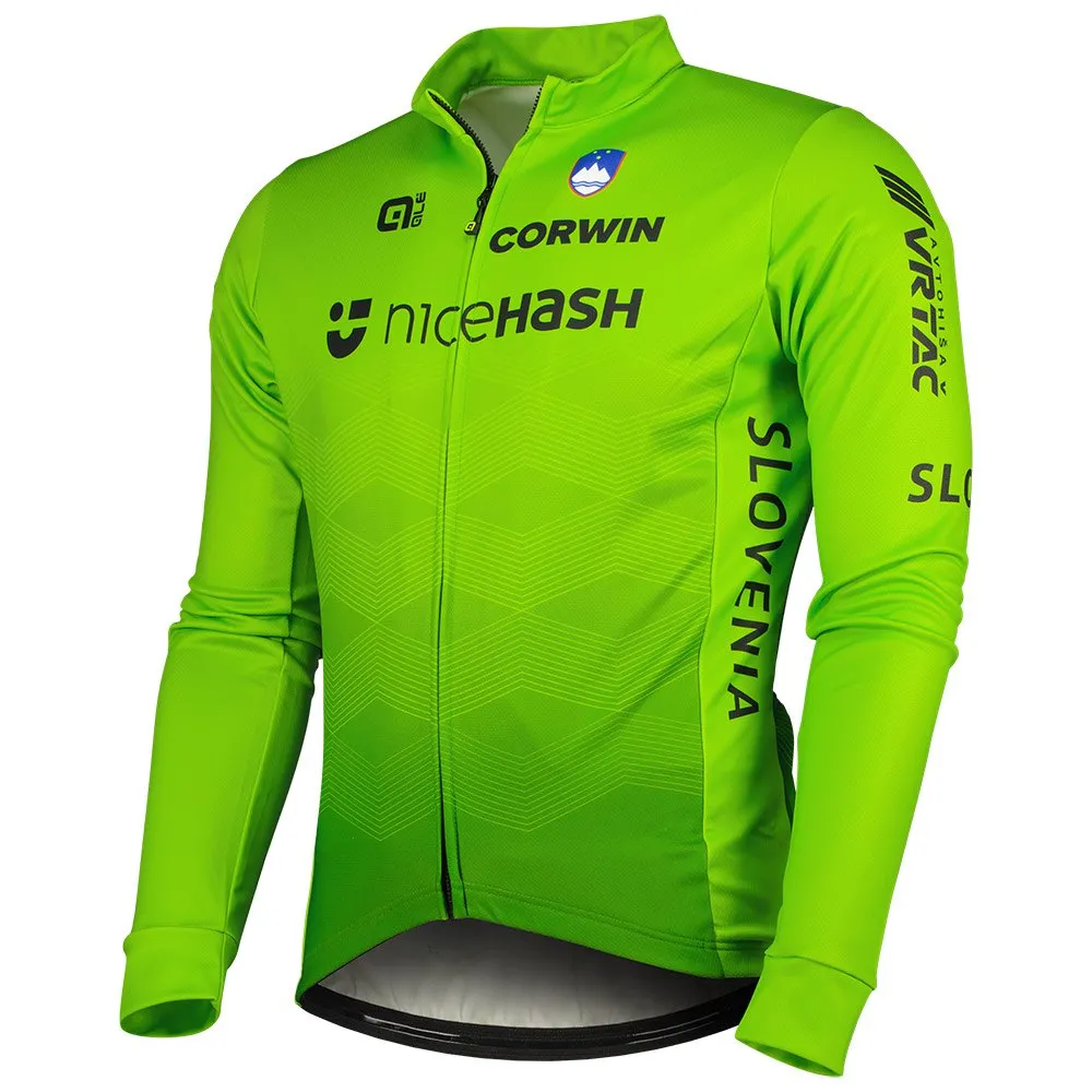 Alé Slovenian Cycling Federation Replica 2023 Langermet Trøye, Green