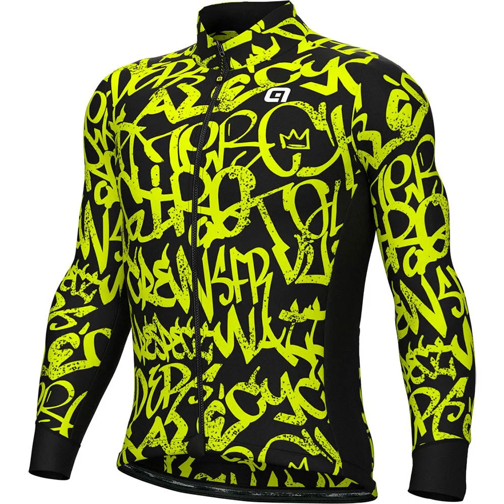 Alé Solid Ride Langermet Trøye, Fluor yellow, M