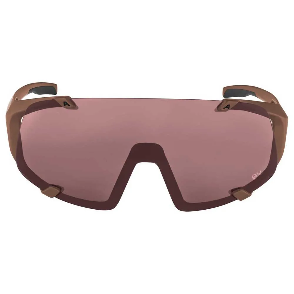 Alpina Hawkeye Q-lite Solbriller, Brick matt, Black Red Mirror/CAT3
