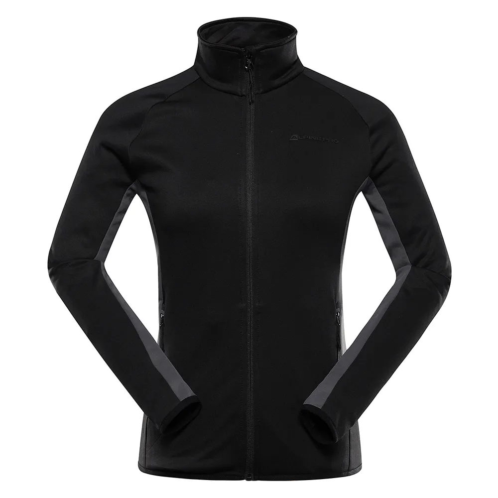 Alpine Pro Vorna Fleecejakke Med Full Glidelås, Black / dark true gray