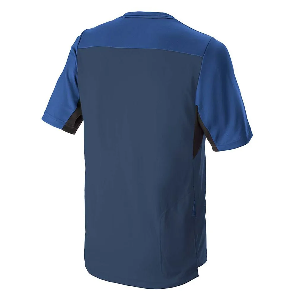 Alpinestars Drop 6 V2 Kortskjortet Enduro-sykkeltrøye, Mid blue / black