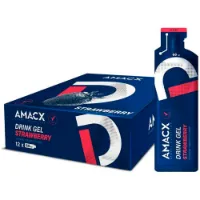 Amacx Boks Med Energigeler Jordbær 60ml 12 Enheter Amacx Boks Med Energigeler Jordbær 60ml 12 Enheter