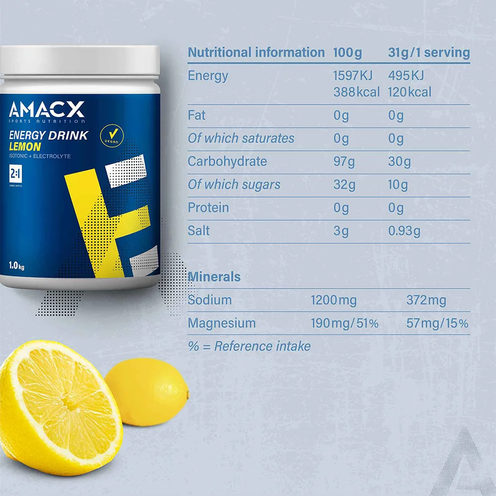 Amacx Energy Drink Sitron 1kg, Blue, One Size