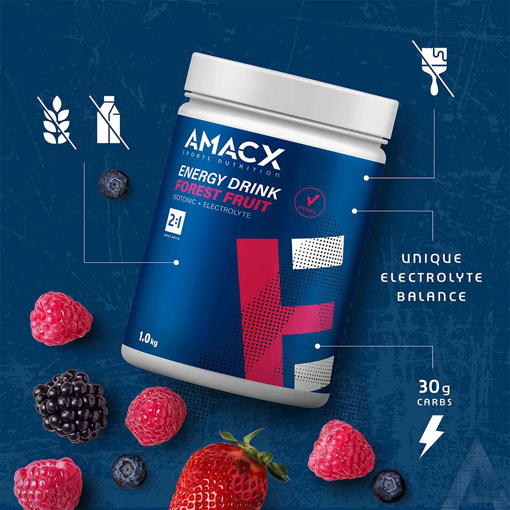Amacx Skogsbær Energidrikkpulver 1kg, Blue, One Size
