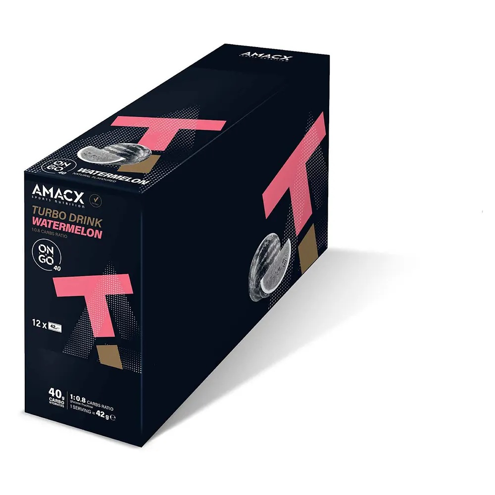 Amacx Turbo On The Go Energidrikk Monodoseboks Vannmelon 40g 12 Enheter, Black, One Size