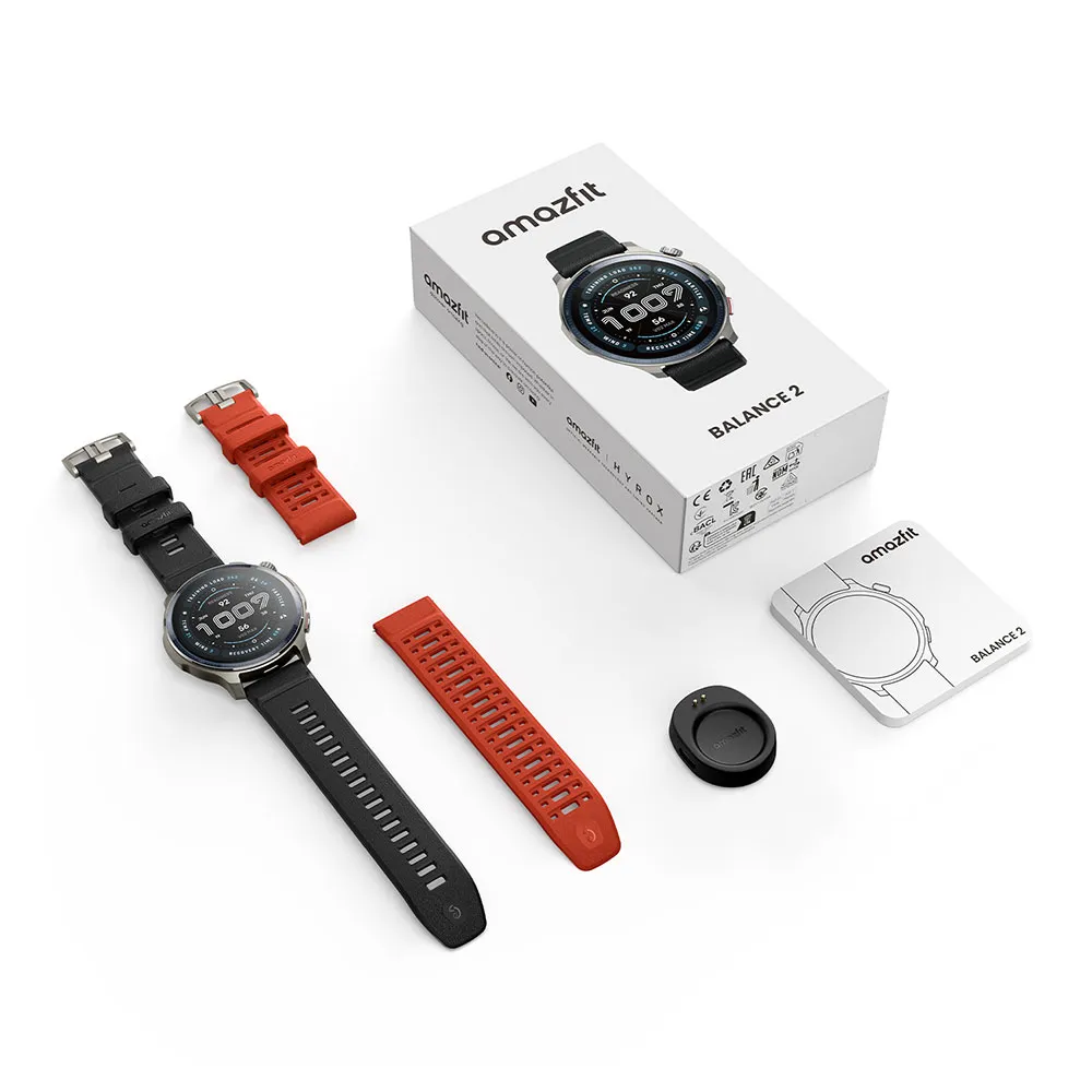 Amazfit Balance 2 Smartklokke, Black / red Amazfit Balance 2 Smartklokke, Black / red