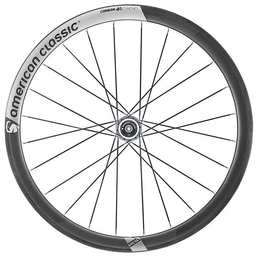 American Classic Carbon 40 Landeveishjulsett, Black / grey, 100 / 130mm, Shimano/Sram HG