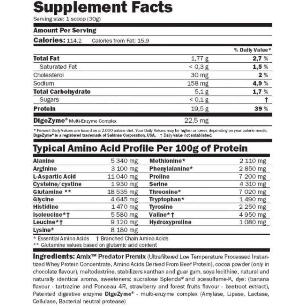 Amix 100% Predator Proteinpulver Til Drikke Sjokolade 2kg, Uncolor, One Size