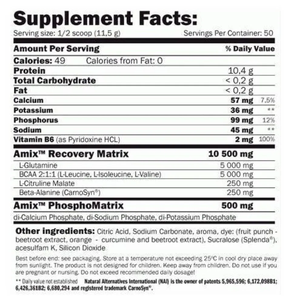 Amix Bcaa Glutamin Aminosyrer Fruktpulver 300g, Uncolor, One Size Amix Bcaa Glutamin Aminosyrer Fruktpulver 300g, Uncolor, One Size