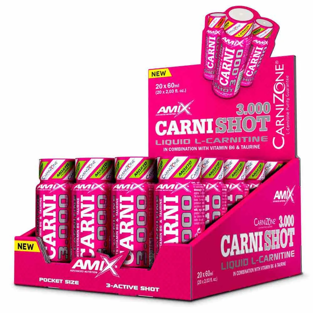 Amix Carnishot 3000 60ml Karnitin Mojito 20 Enheter, Pink, One Size