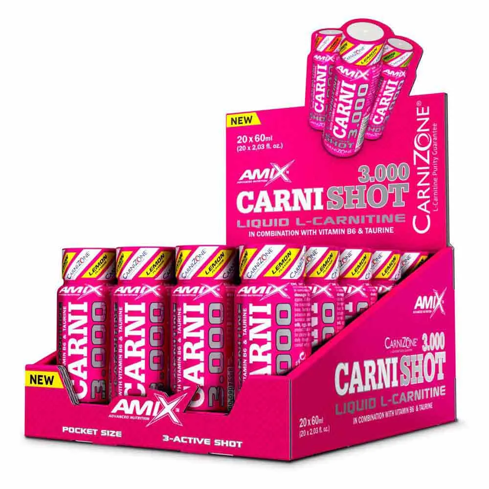Amix Carnishot 3000 60ml Karnitin Sitron Og Lime 20 Enheter, Pink, One Size