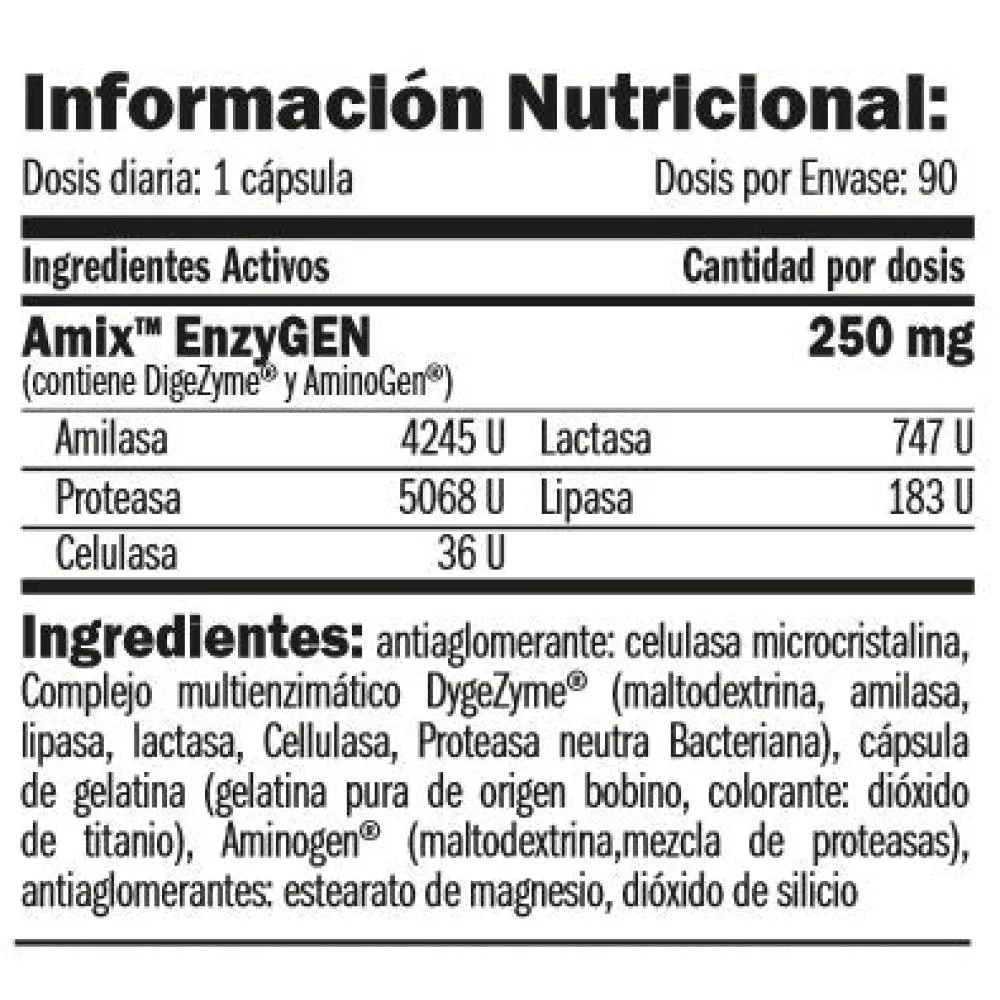Amix Enzygen Kapsler 90 Enheter, Uncolor, One Size