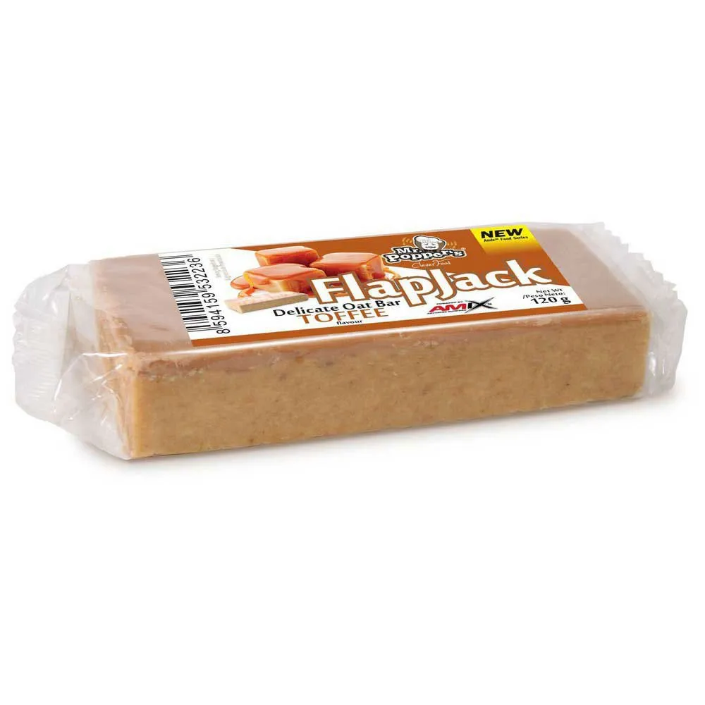 Amix Flapjack Oat Energibar Boks Toffee 120g 30 Enheter